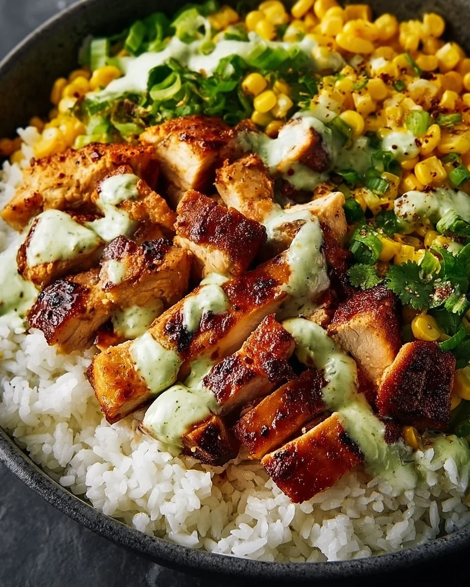 Street Corn Chicken Rice Bowl
