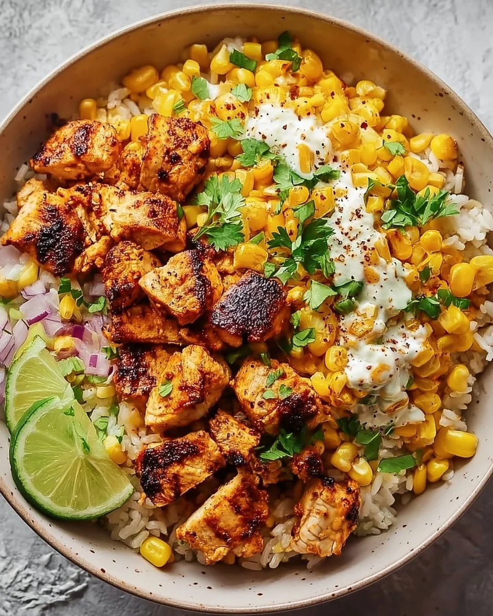 Street Corn Chicken Rice Bowl