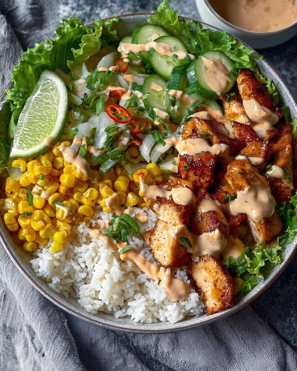 Street Corn Chicken Rice Bowls
