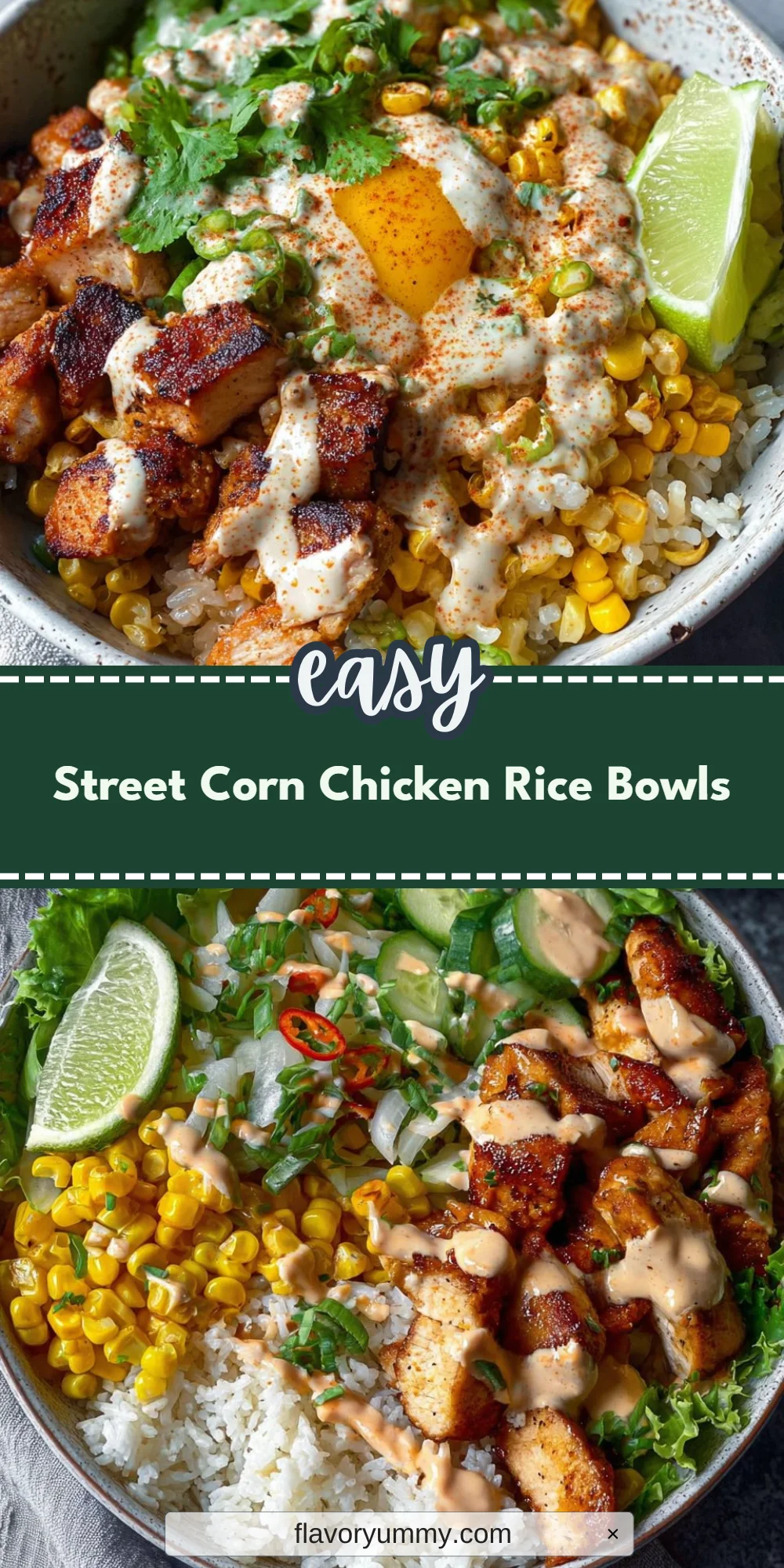 Street Corn Chicken Rice Bowls