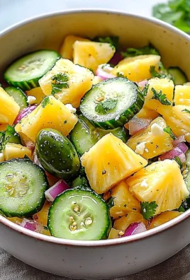 Delicious Sweet Pineapple Cucumber Salad in a bowl