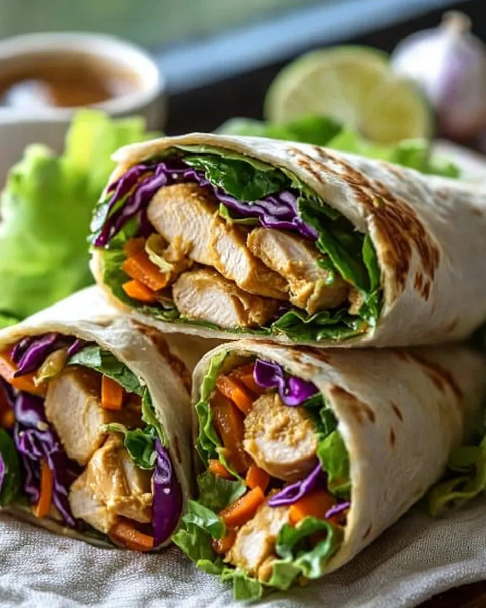 Thai Peanut Chicken Wraps