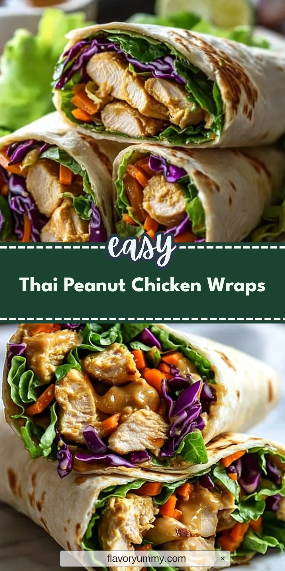Thai Peanut Chicken Wraps