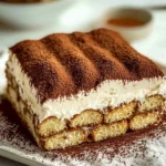 Delicious homemade tiramisu dessert with layers of coffee and mascarpone cheese
