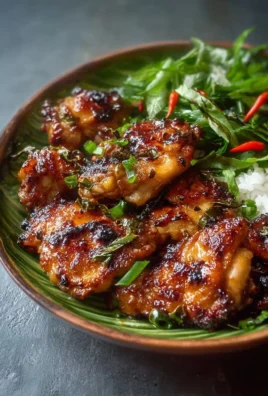 Vietnamese lemongrass chicken dish garnished with fresh herbs