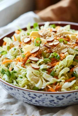 Colorful Asian Cabbage Salad topped with sesame dressing and fresh herbs