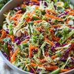 Delicious and colorful Asian Chopped Salad with fresh vegetables and sesame dressing.