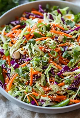 Delicious and colorful Asian Chopped Salad with fresh vegetables and sesame dressing.