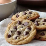 Bakery-style chocolate chip cookies with gooey chocolate chips fresh from the oven