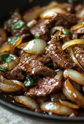 Delicious beef onion stir fry loaded with colorful vegetables