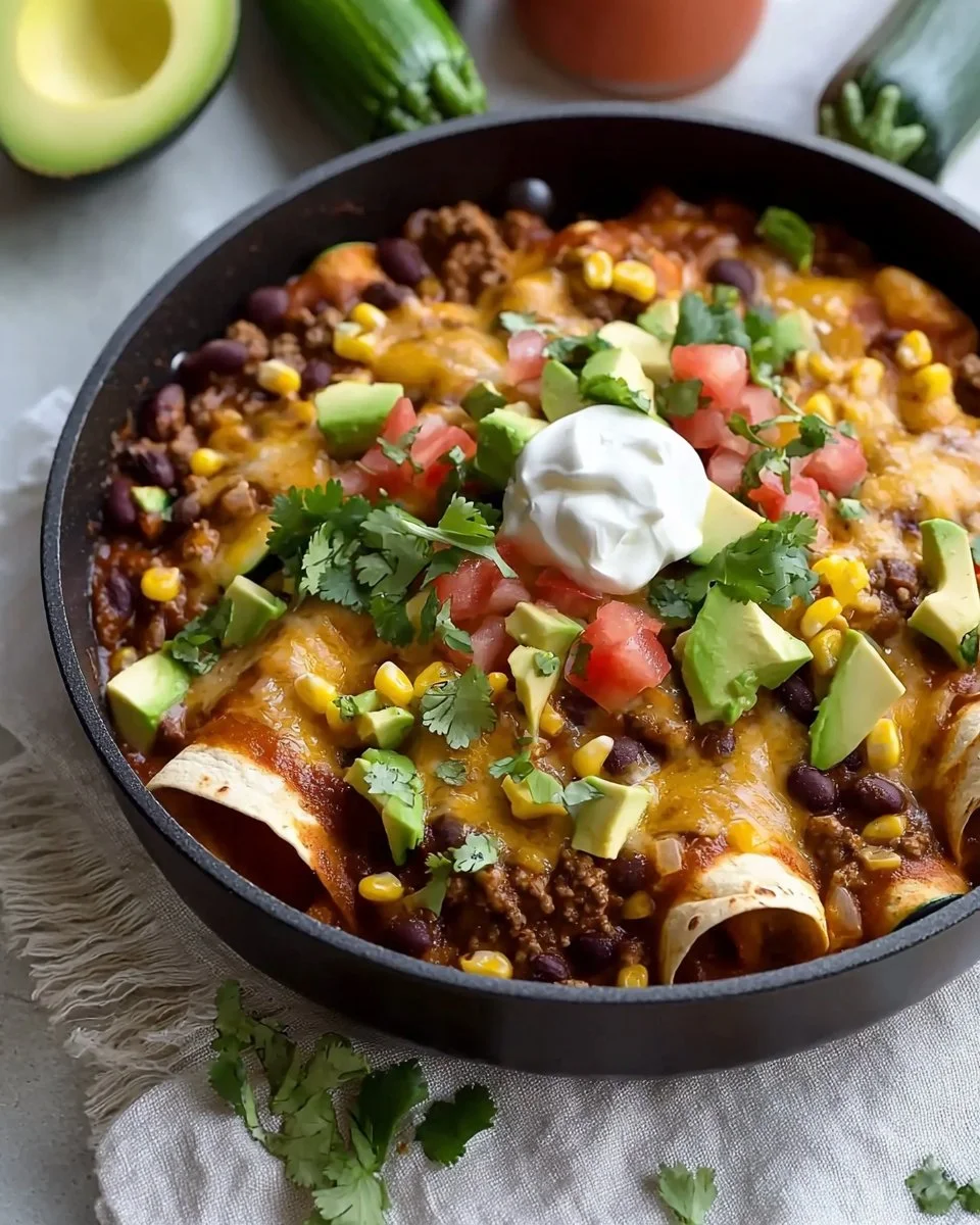 Beef Skillet Enchiladas
