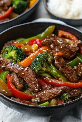 Delicious beef stir fry with colorful vegetables and savory sauce