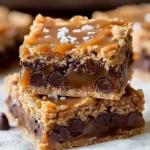 Delicious Better Than Anything Bars topped with chocolate and caramel