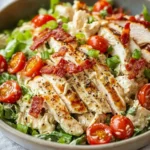 Delicious BLT Chicken Salad with fresh veggies and grilled chicken