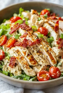 Delicious BLT Chicken Salad with fresh veggies and grilled chicken