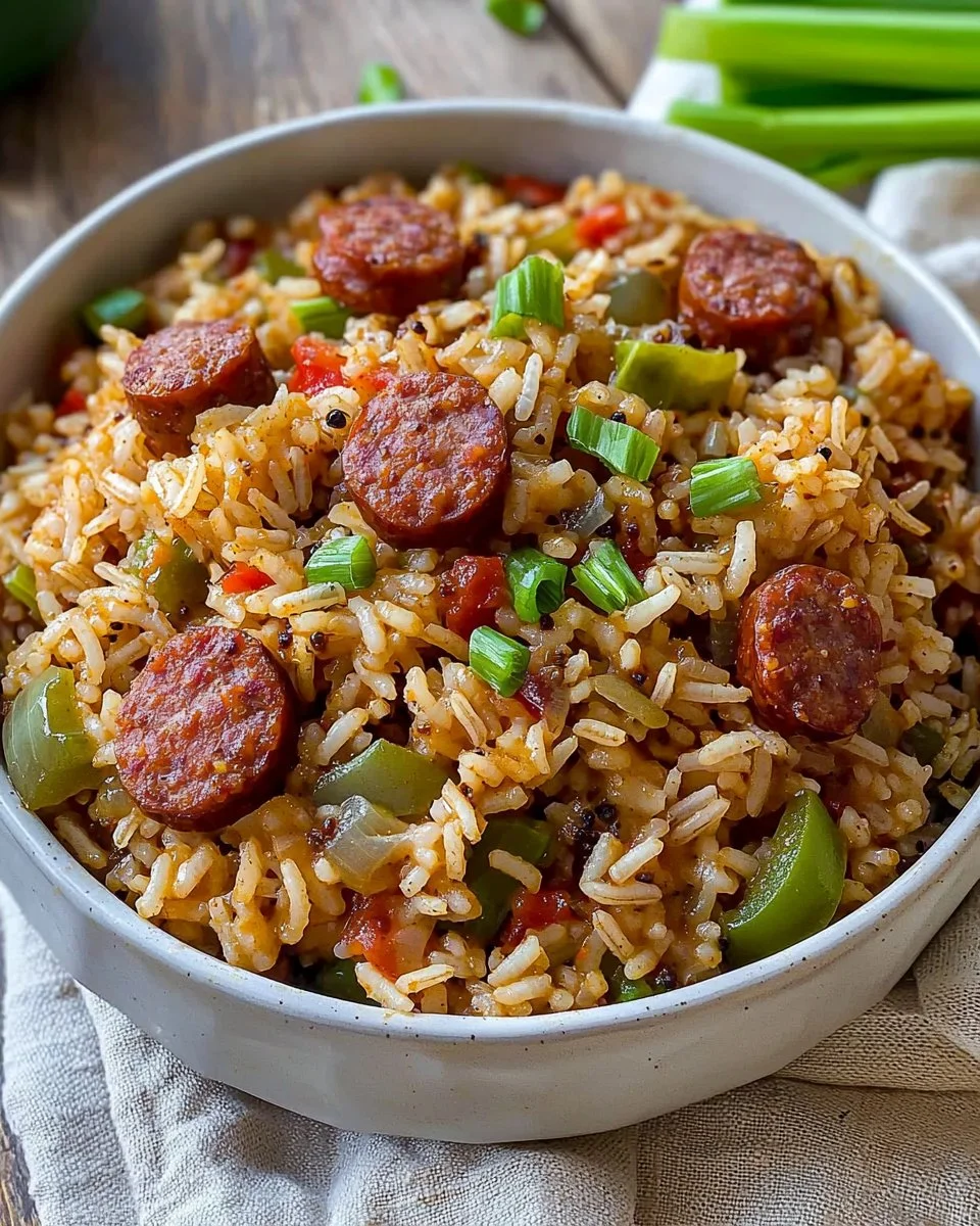 Cajun Dirty Rice with Smoked Sausage