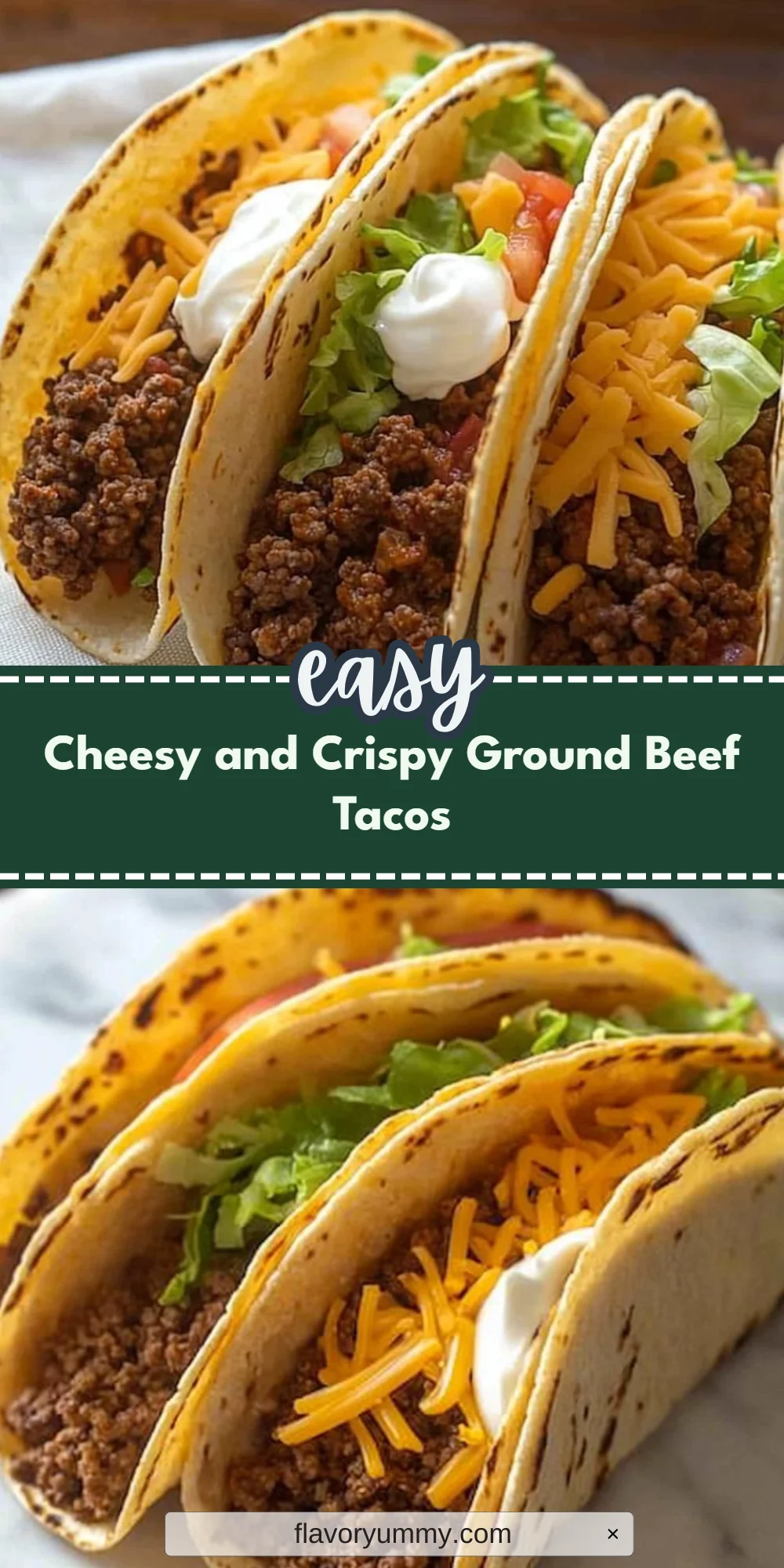 Cheesy and Crispy Ground Beef Tacos
