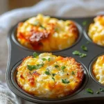 Cheesy muffin tin cottage cheese egg bites ready to serve