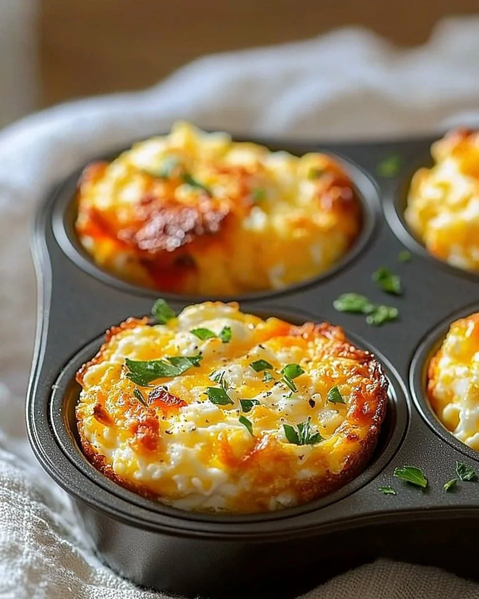 Cheesy Muffin Tin Cottage Cheese Egg Bites
