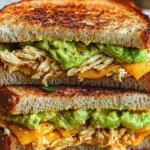 Delicious Chicken Avocado Melt Sandwich with melted cheese and fresh ingredients