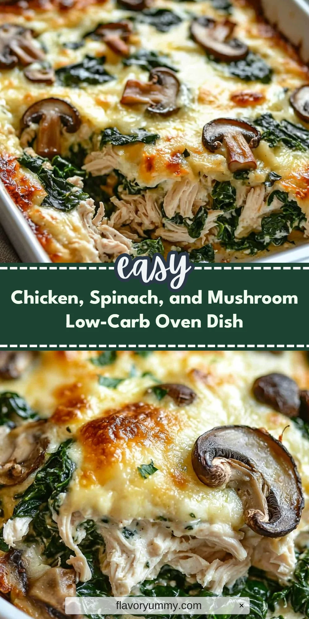Chicken, Spinach, and Mushroom Low-Carb Oven Dish