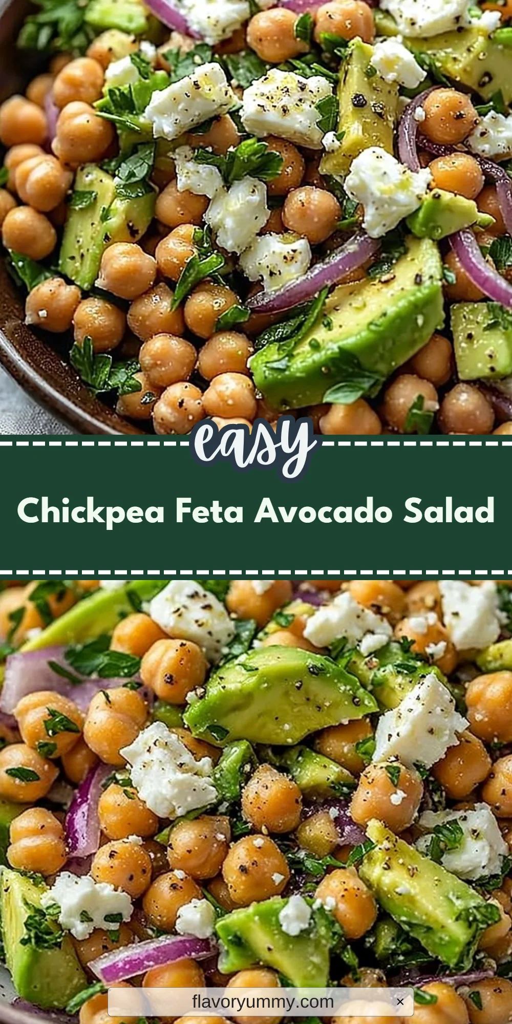Chickpea Feta Avocado Salad