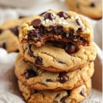 Freshly baked chocolate chip cookies on a cooling rack