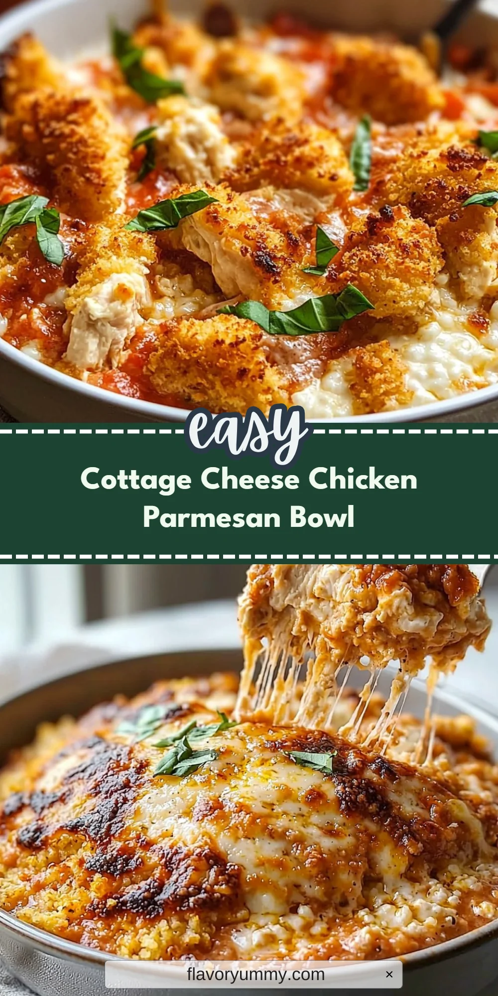 Cottage Cheese Chicken Parmesan Bowl