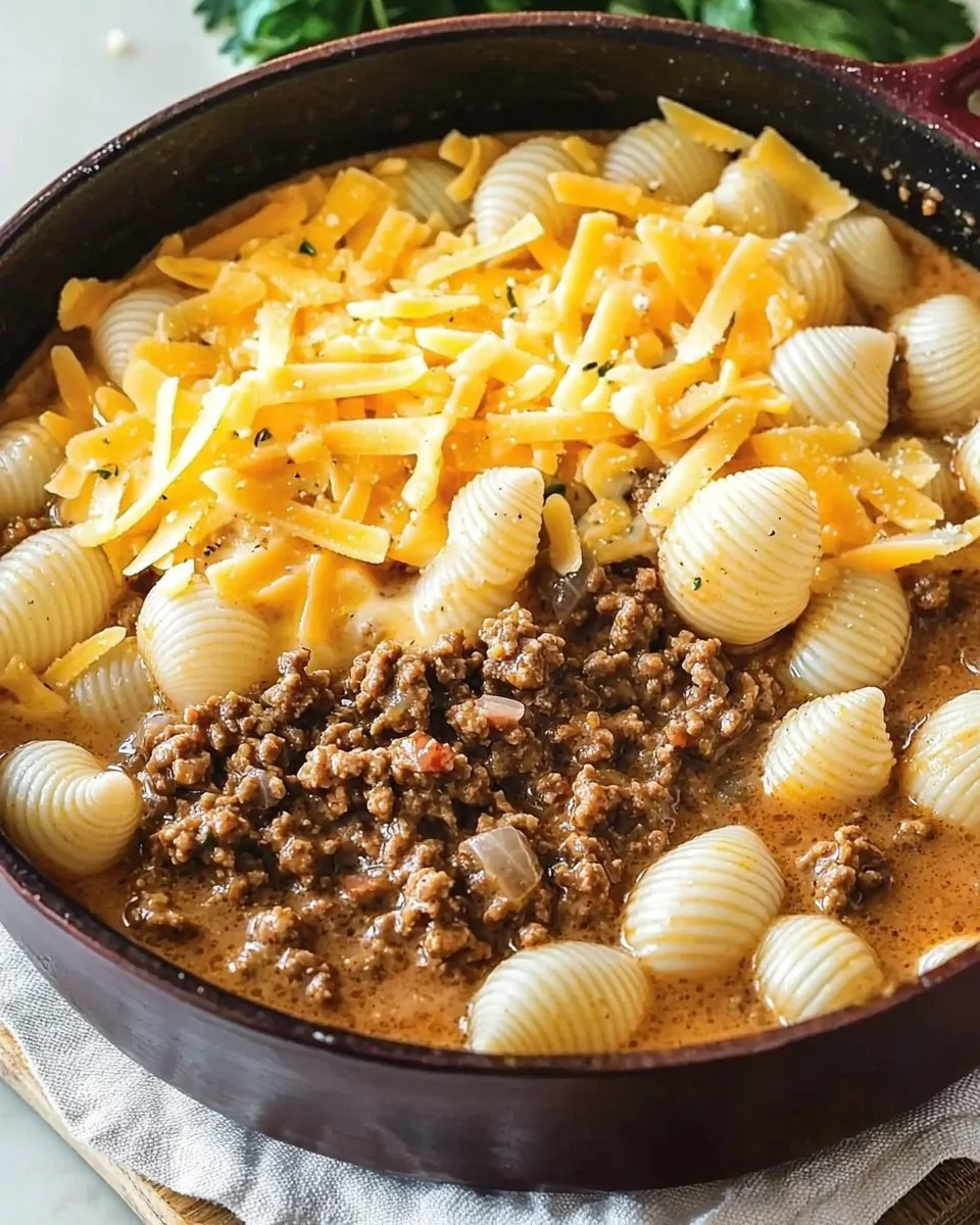 Creamy Beef and Shells