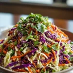Crunchy Asian cabbage slaw served with sesame dressing
