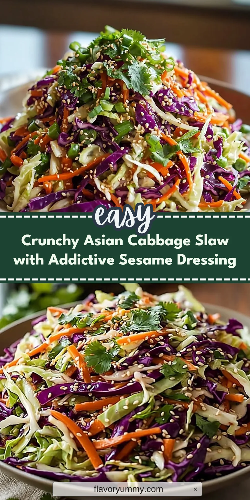Crunchy Asian Cabbage Slaw with Addictive Sesame Dressing