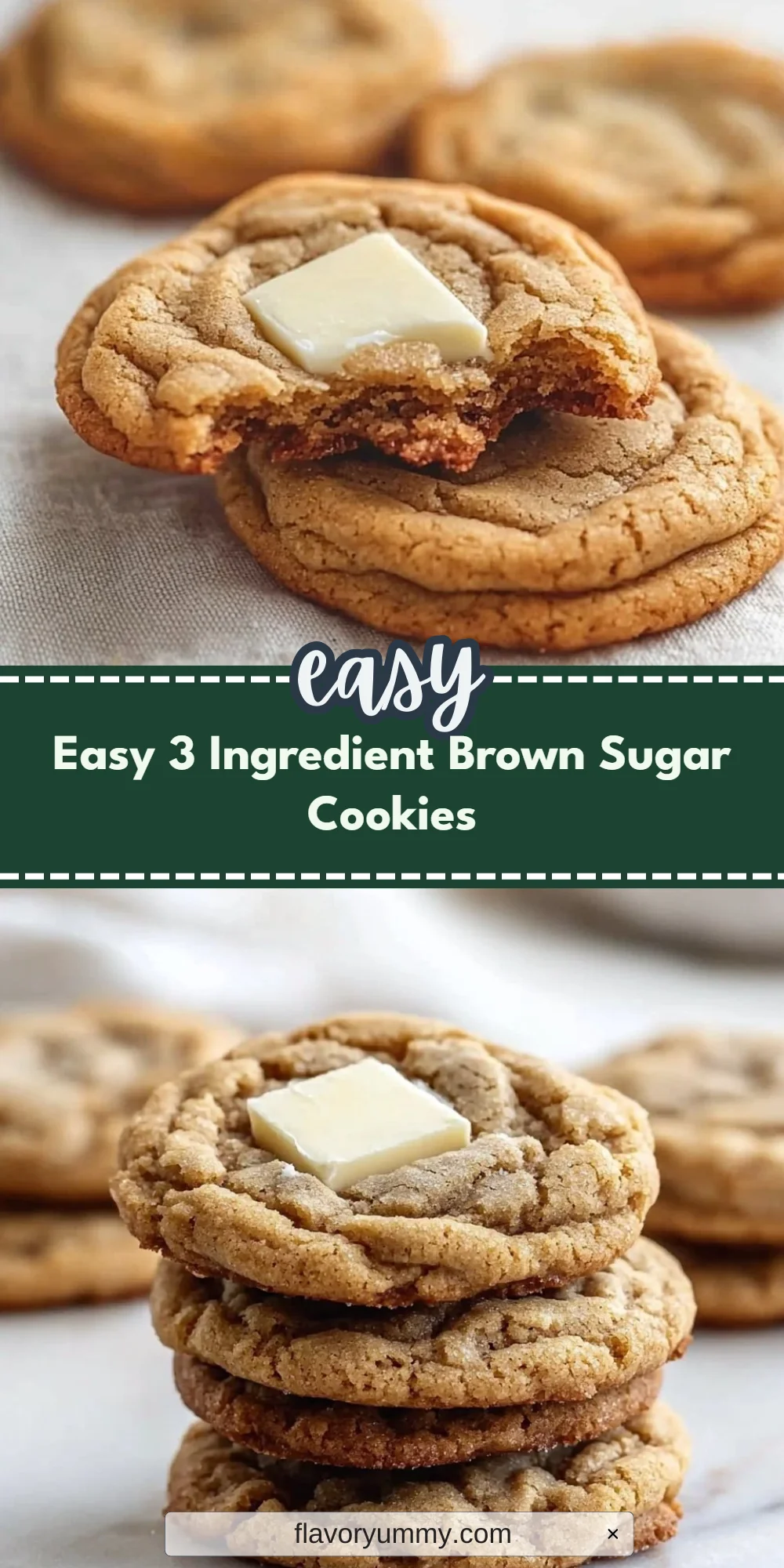 Easy 3 Ingredient Brown Sugar Cookies