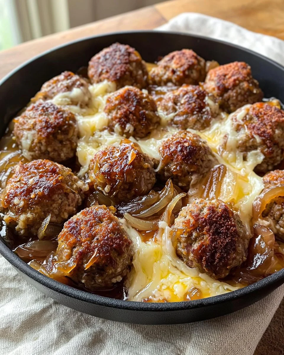 French Onion Meatballs