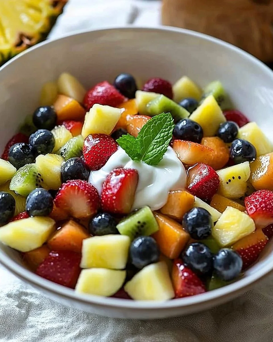 Fruit Salad with Honey Yogurt Dressing