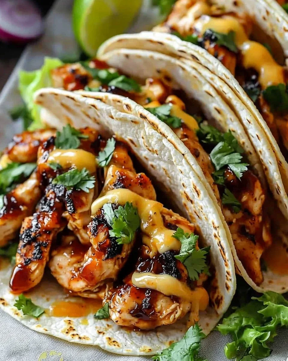 Garlic Butter Honey BBQ Chicken Tacos: Sweet, Savory & Irresistible!