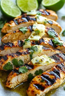 Grilled salsa verde chicken topped with pepper jack cheese on a plate