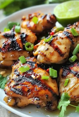 Succulent grilled Vietnamese chicken garnished with fresh herbs and spices