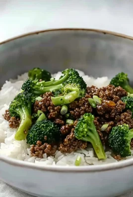 Ground beef broccoli stir fry with fresh vegetables and savory sauce