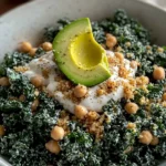 Vegan Lemon Kale Caesar Salad with a zesty dressing and fresh ingredients