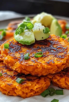 Crispy and healthy sweet potato hash browns served on a plate