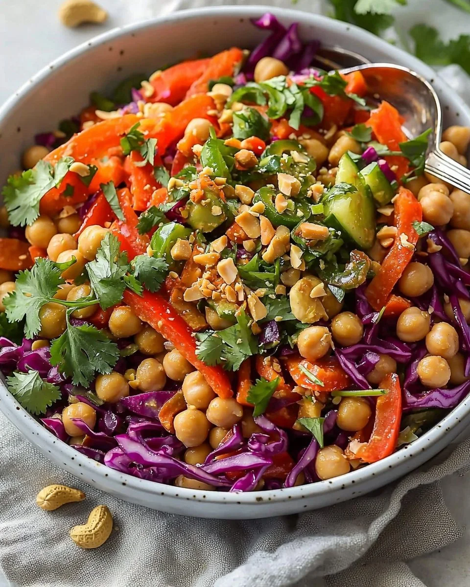 Healthy Vegan Chopped Thai-Inspired Chickpea Salad