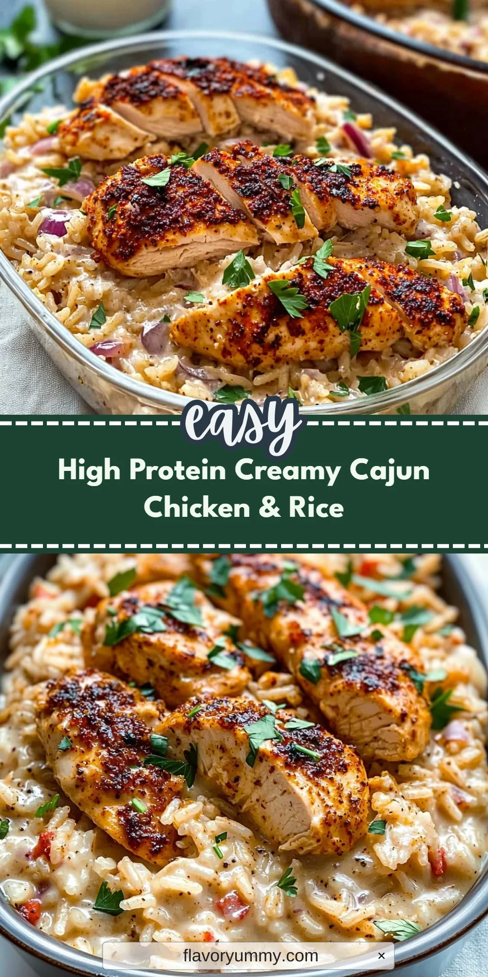 High Protein Creamy Cajun Chicken & Rice