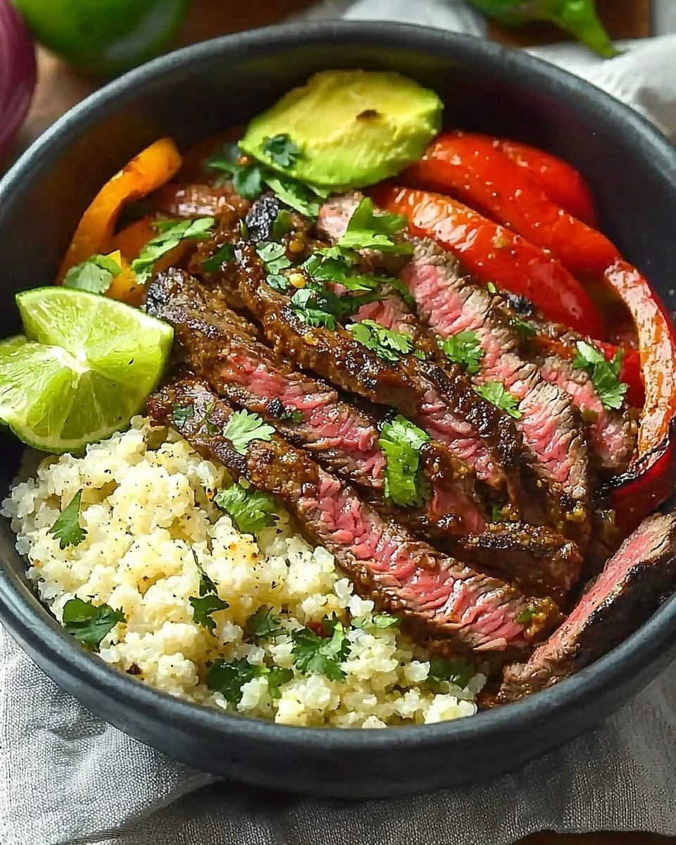 High Protein Steak Fajita Bowl