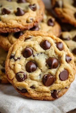 Delicious bakery style chocolate chip cookies on a wooden table