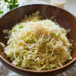 Fresh Japanese cabbage salad with vibrant vegetables and dressing