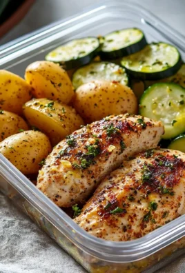 Lemon garlic chicken meal prep with vibrant veggies and rice in containers.