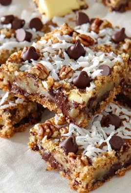 Delicious homemade Magic Cookie Bars layered with chocolate and coconut.