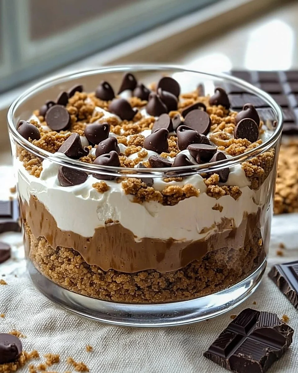 No-Bake Chocolate Peanut Butter Mousse Dessert