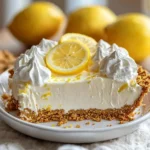 Delicious no-bake lemon icebox pie garnished with lemon slices.