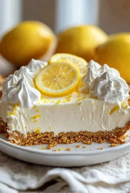 Delicious no-bake lemon icebox pie garnished with lemon slices.
